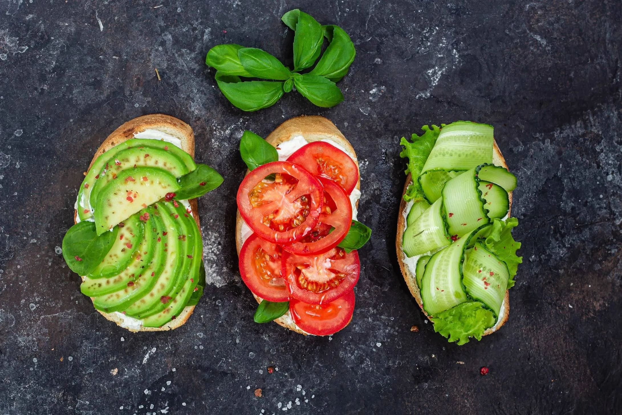 snittemeny med flere skiver brød